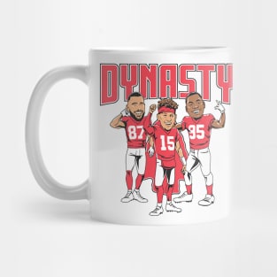 Patrick Mahomes Travis Kelce & Chris Jones Dynasty Caricatures Mug